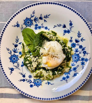 Spinat-Risotto mit Ei Spinat-Risotto mit Ei